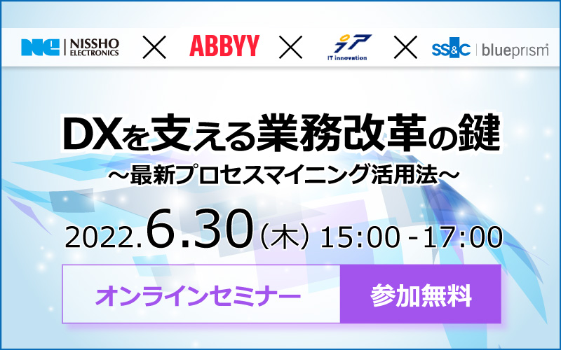 banner2 800 500 1 DXを支える業務改革の鍵　～最新プロセスマイニング活用法～